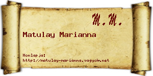 Matulay Marianna névjegykártya